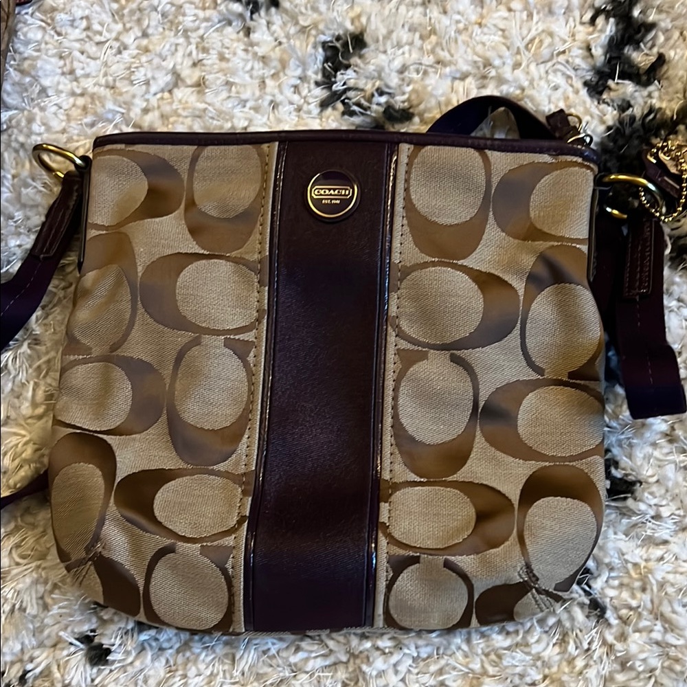 Coach Brown, Tan, and purple Women's Bag